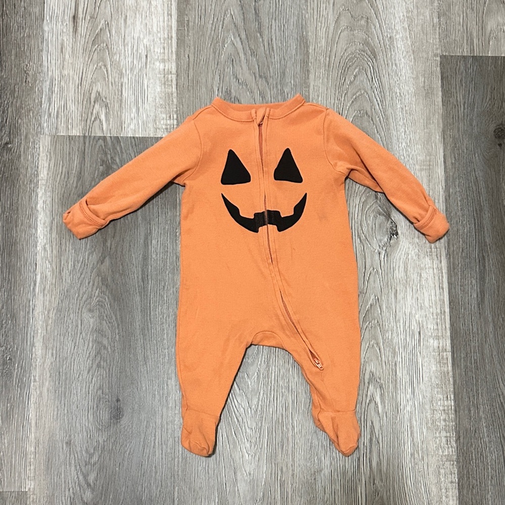 Old Navy Orange‎ Jack-O'-Lantern Kids Footie